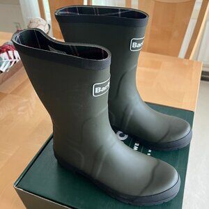 Barbour Banbury Olive Rain Weather Boots 8